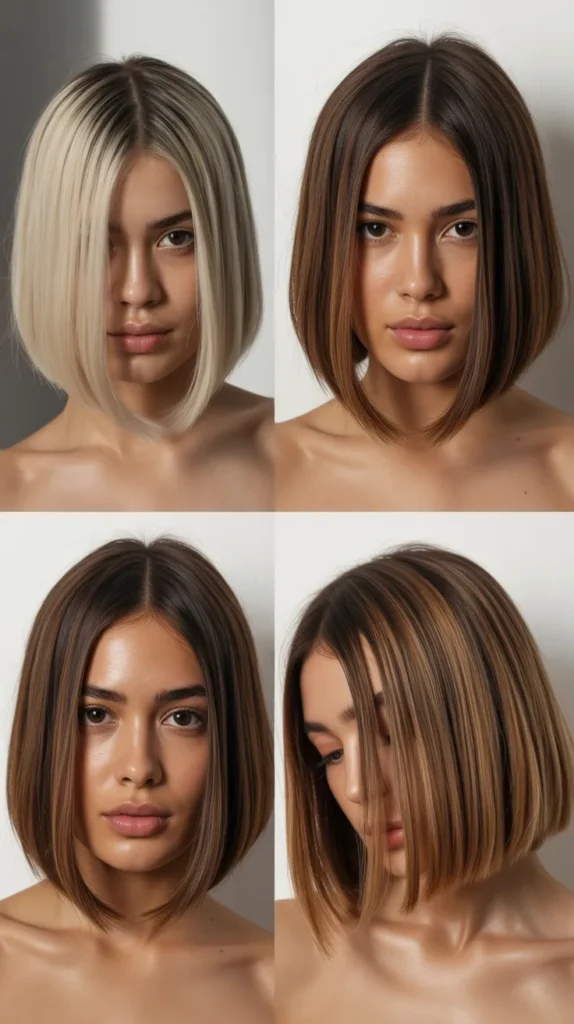Sleek Long Bob with Middle Part