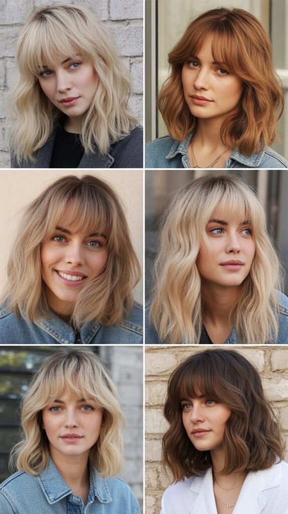 Rounded Bob with Curved Side Bangs
