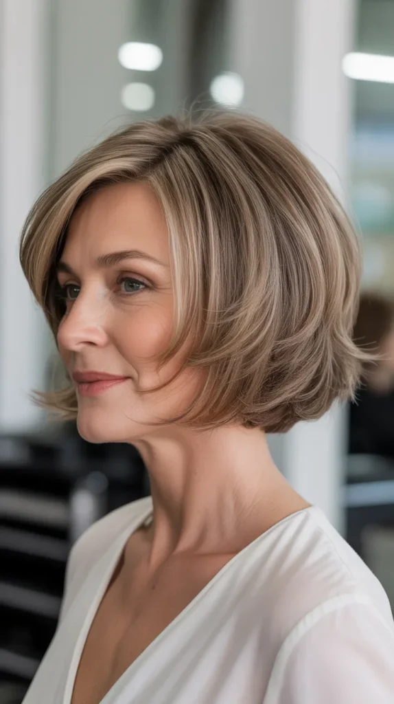 Soft Rounded Bob with Gentle Crown Lift