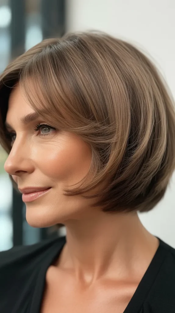 Soft Graduated Bob with Side Part Volume