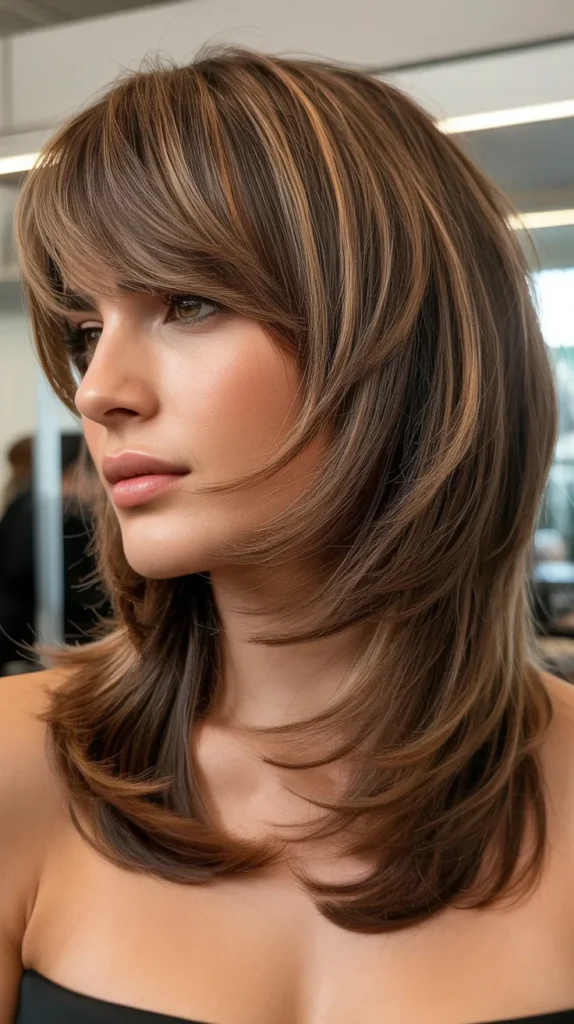 V-Cut Layers with Soft Bangs