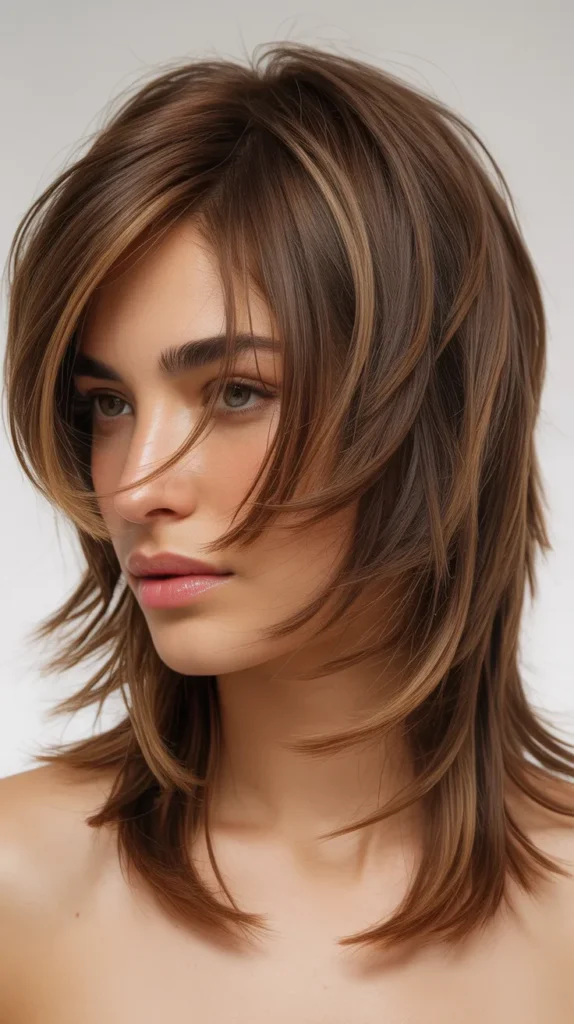 Layered Wolf Cut with Wispy Bangs