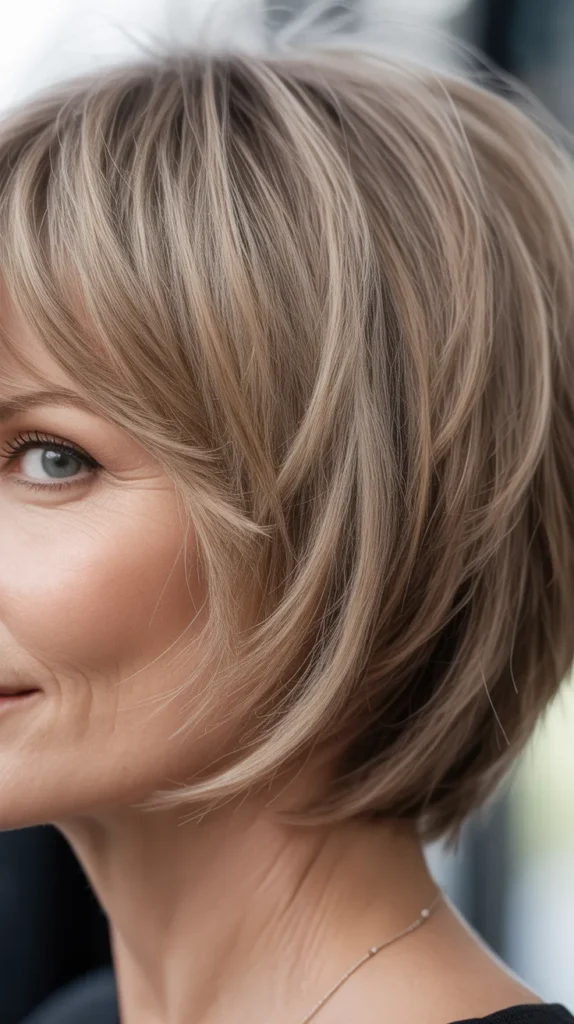 Choppy Layered Bob with Textured Bangs