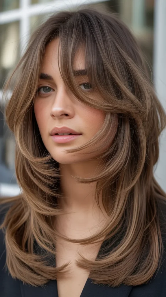 Choppy Layers With Textured Curtain Bangs