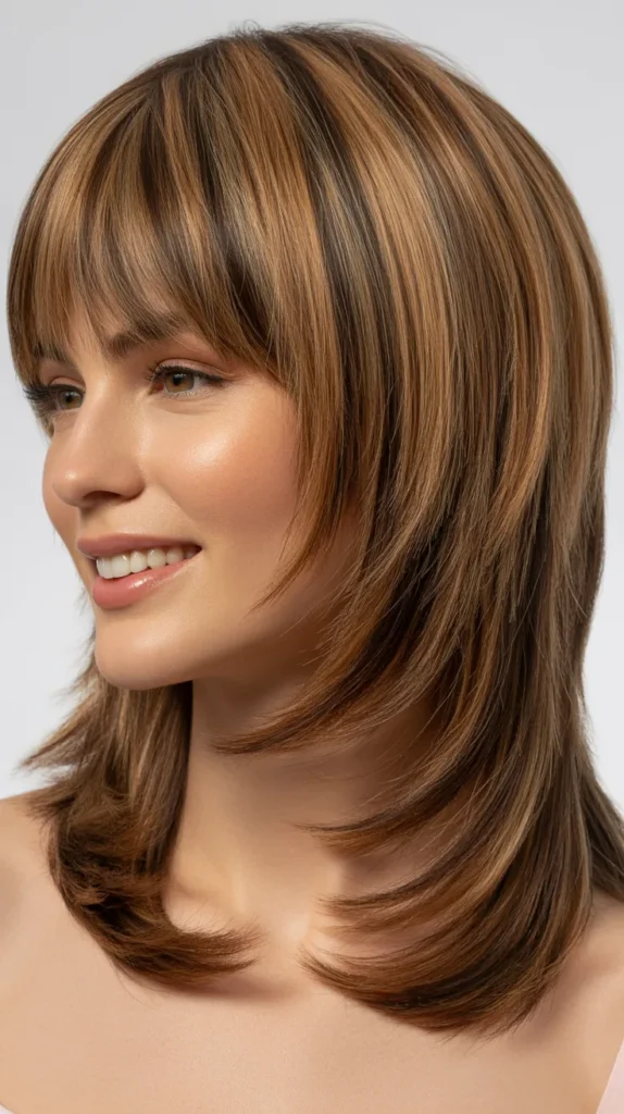 Layered Cut with Rounded Bangs