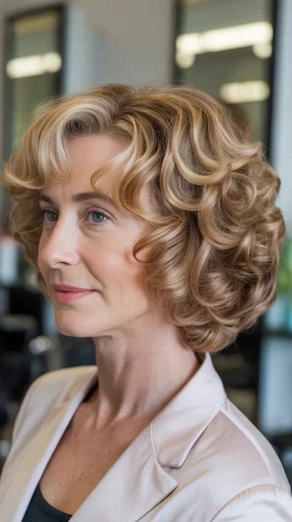 Curly Layered Bob for Fine Textured Hair