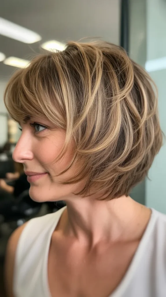 Soft Shaggy Bob with Feathered Layers