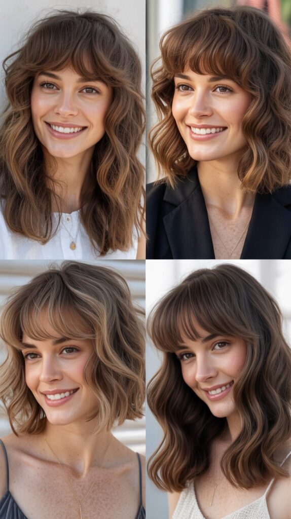  Wavy Long Bob With Wispy Bangs
