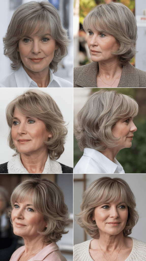 Layered Cut with Curtain Bangs