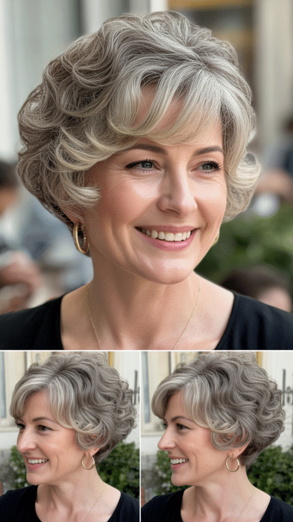 Curly Side-Swept Pixie