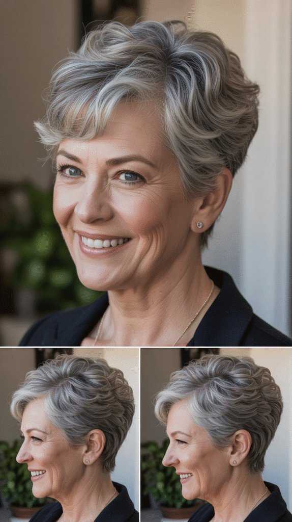 Curly Pixie with Tapered Sides