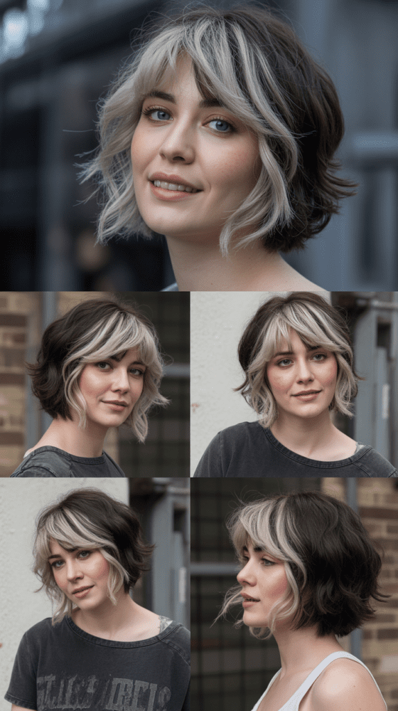 33 Chic Medium Haircuts With Bangs for Women Who Want a Fresh Style 30 Choppy Bob with Textured Fringe