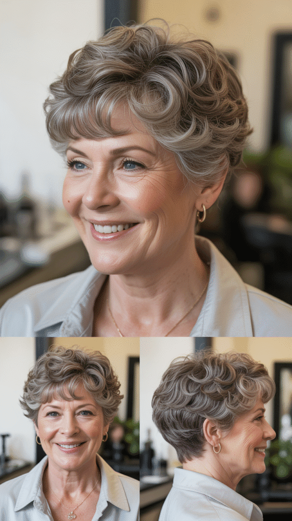 Textured Pixie Cut with Curly Fringe