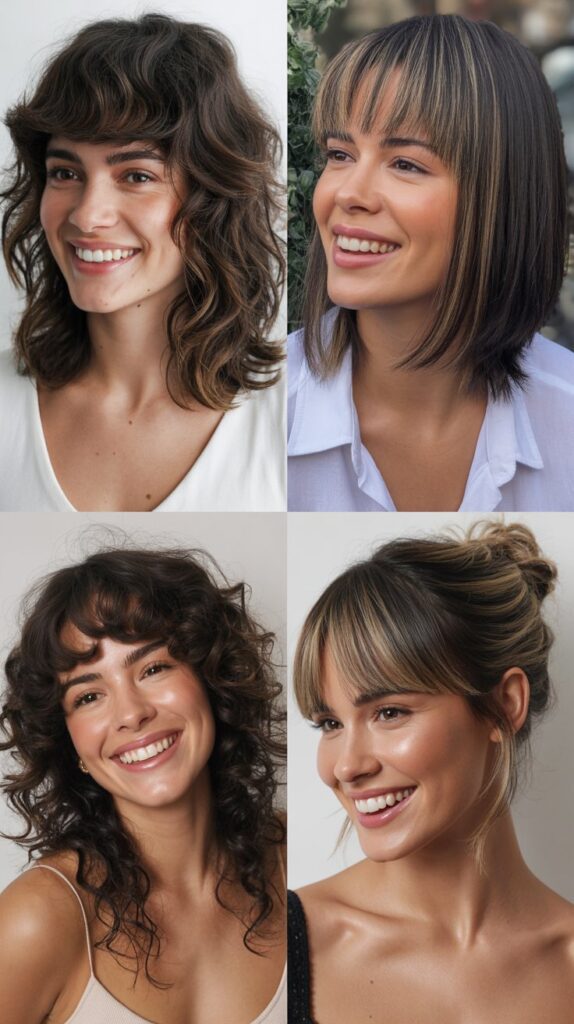 Razor-Cut Layers With Piece-y Curtain Bangs