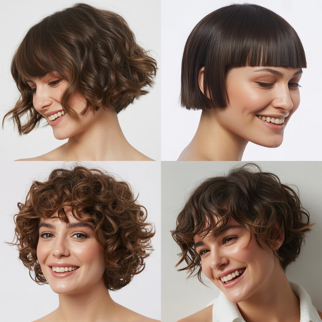 Textured Bob with Disconnected Side Fringe