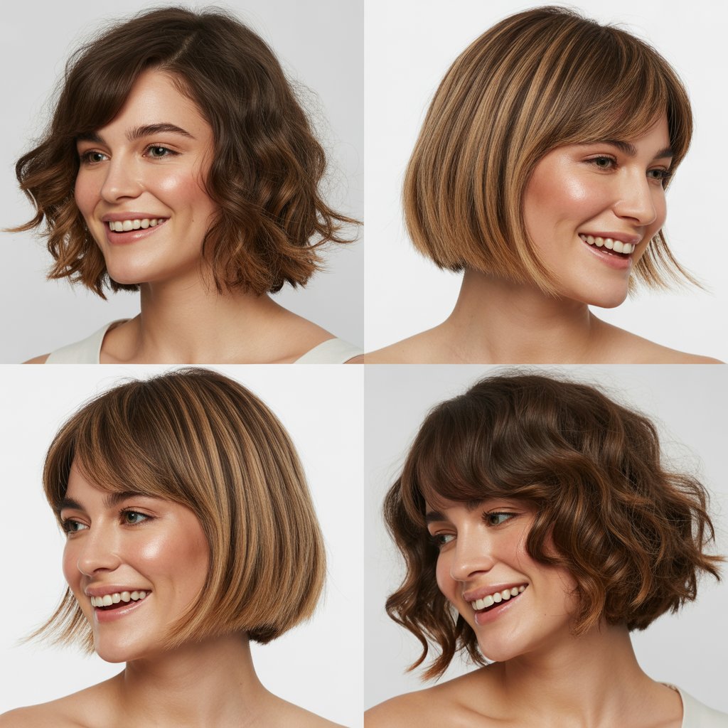 A-Line Bob with Sweeping Side Bangs