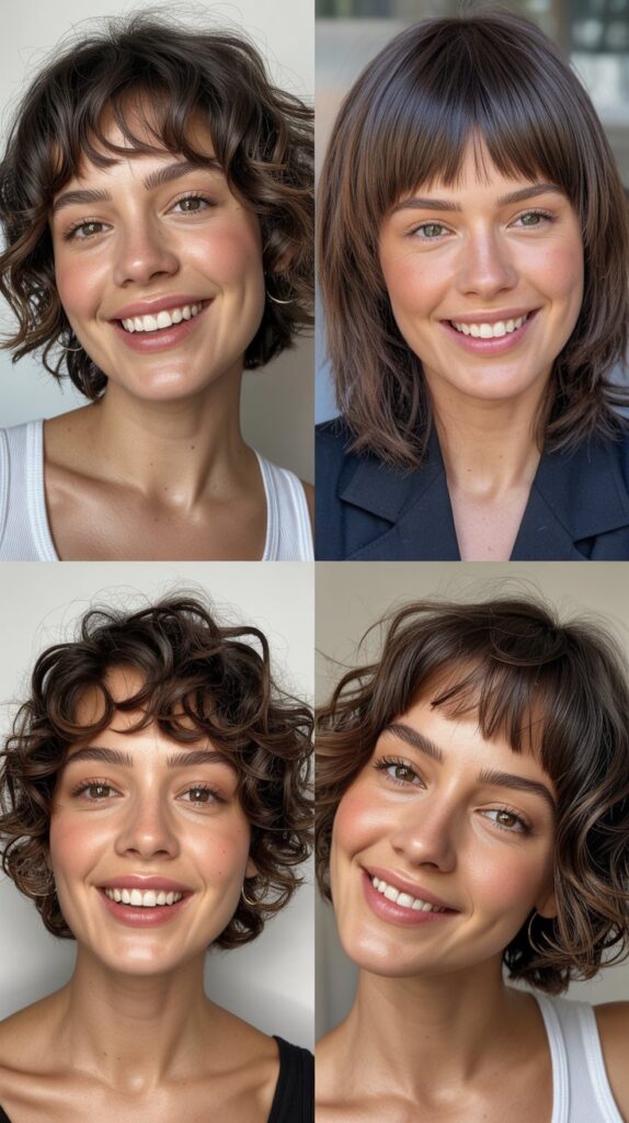 27 Best Medium Haircuts With Bangs That Instantly Transform Your Look 18 Textured Shag with Micro Fringe