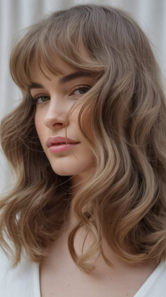 Baby Bangs with Romantic Waves