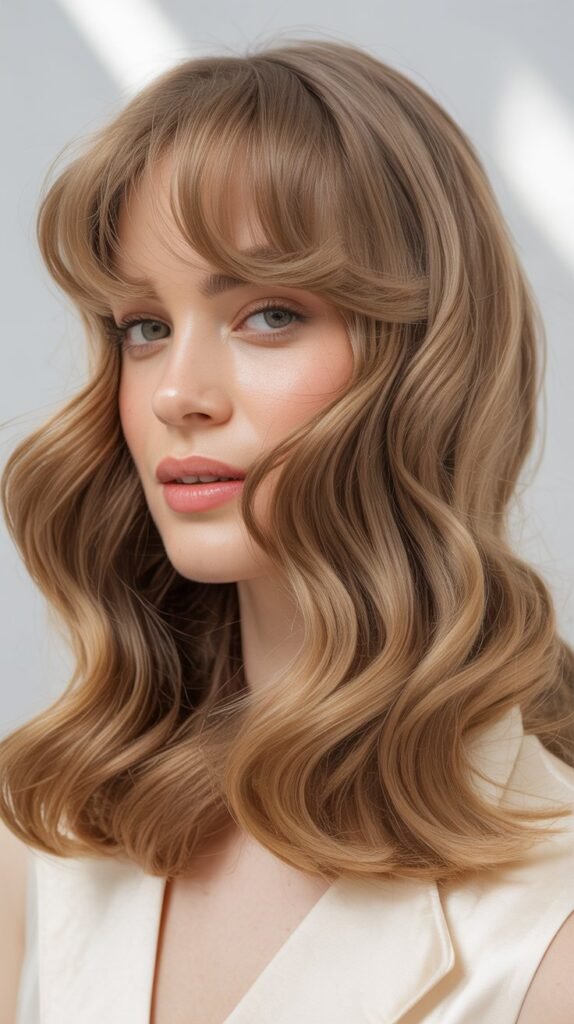 Wispy Bangs with Soft S-Wave Pattern