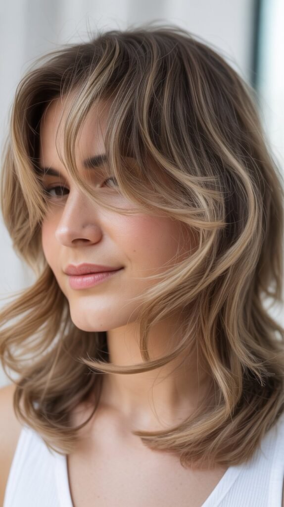 Feathery Side Bangs for Casual Charm