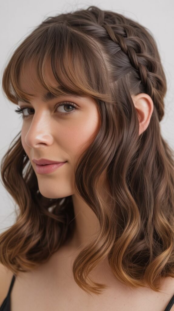 Curtain Bangs with Braids