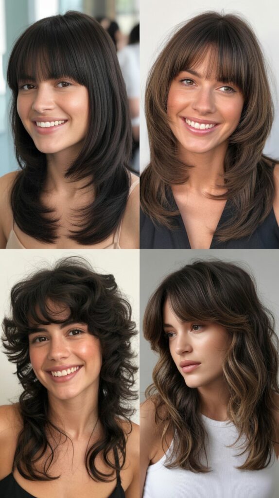  Long Layers with Micro Fringe Face Framing