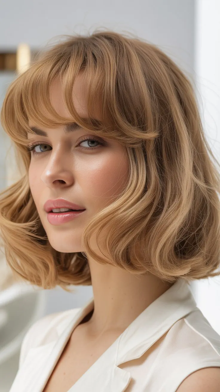Medium-Length Hairstyles with Bangs for Thin Hair That Add Volume
