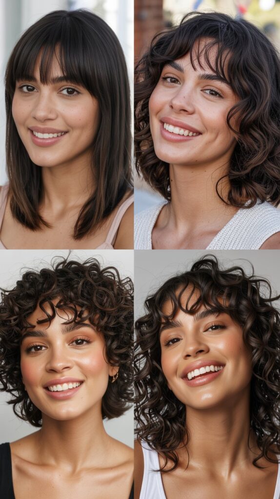 Classic Medium Shag with Curtain Bangs