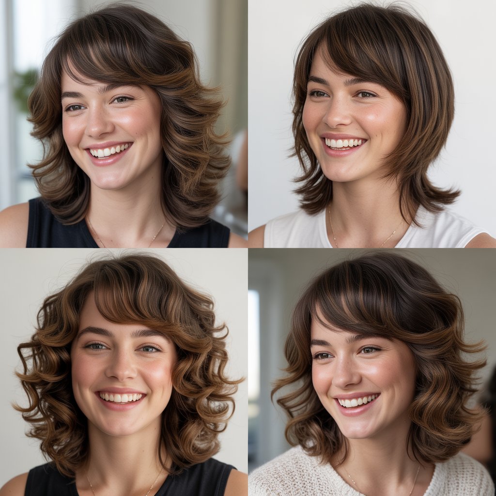 Tapered Layers with Swoopy Bangs
