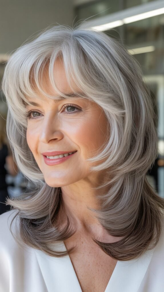 Wispy Bangs with Layered Length