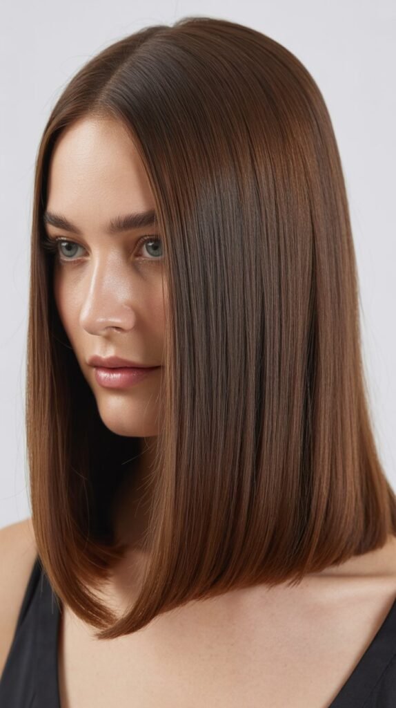 Center-Parted Straight Hair