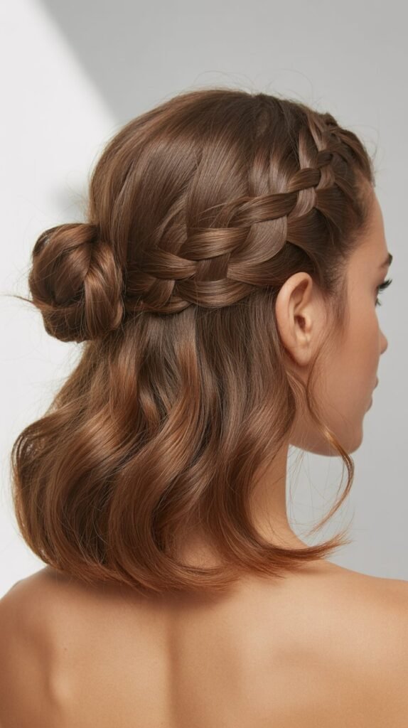 Braided Half-Up Bun