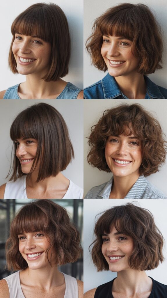 Razored Bob With Long Textured Bangs