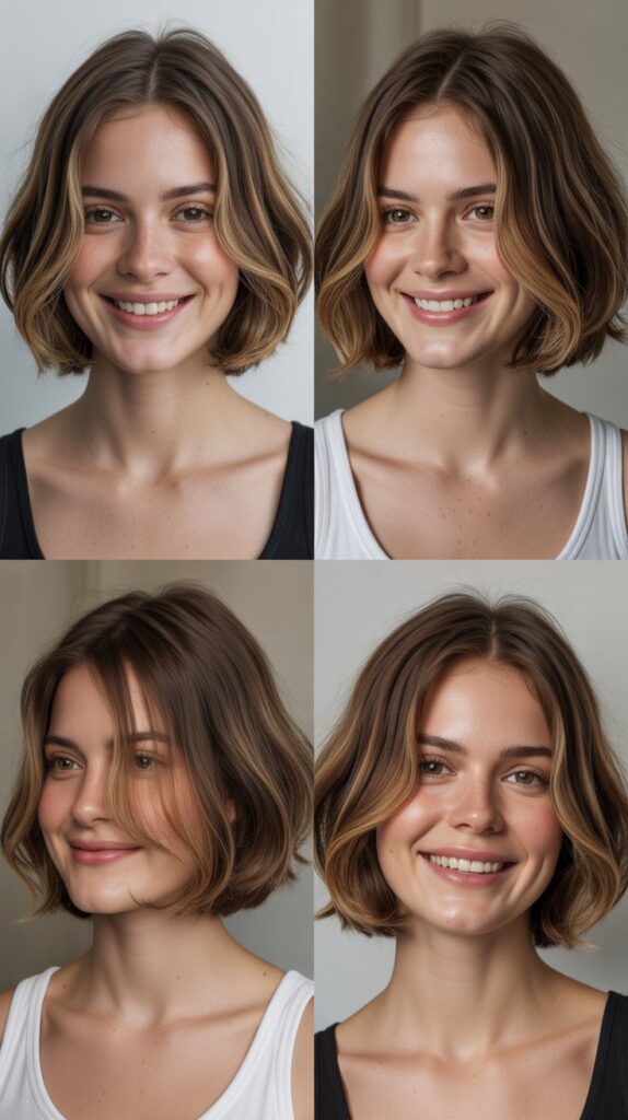 Chin-Length Bob with Curved Layers