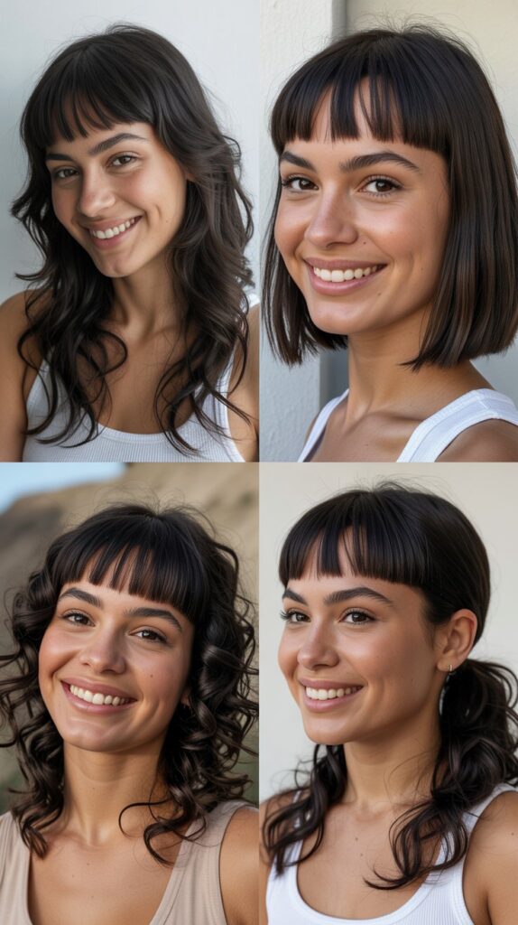 Blunt Micro Bangs with Layered Ends