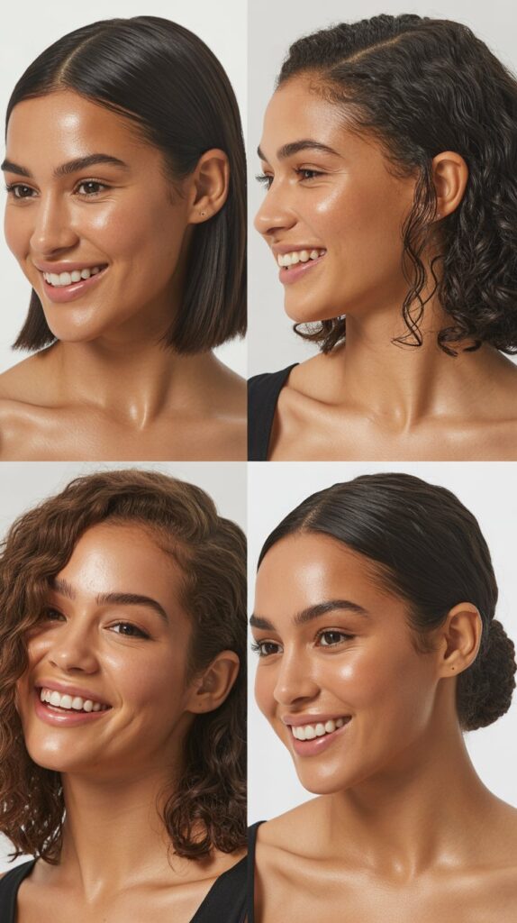 Layered Lob with Slicked-Back Styling