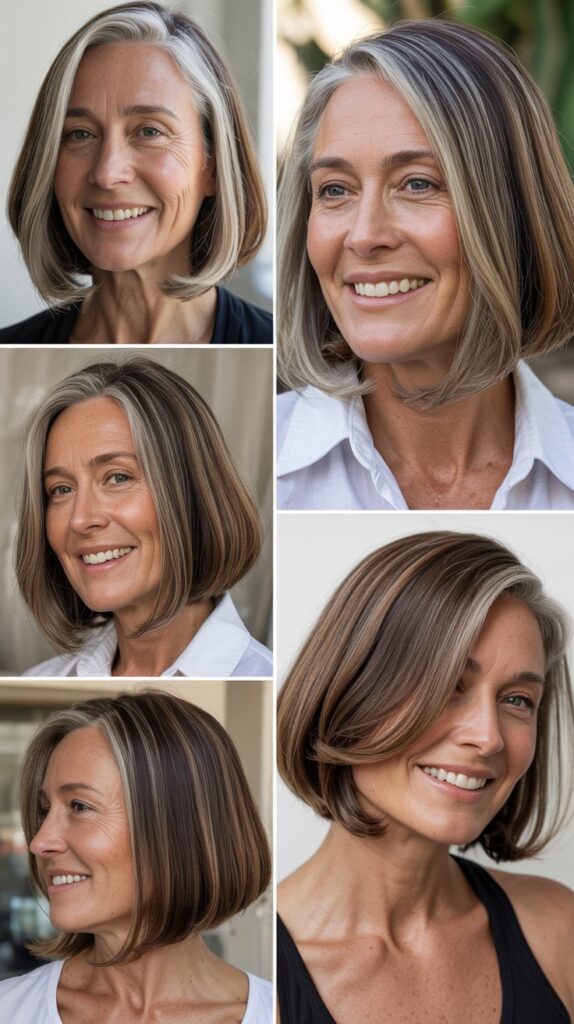 42 Soft and Elegant Bob Styles for Fine, Thin Hair After 50 13 Sleek Straight Bob