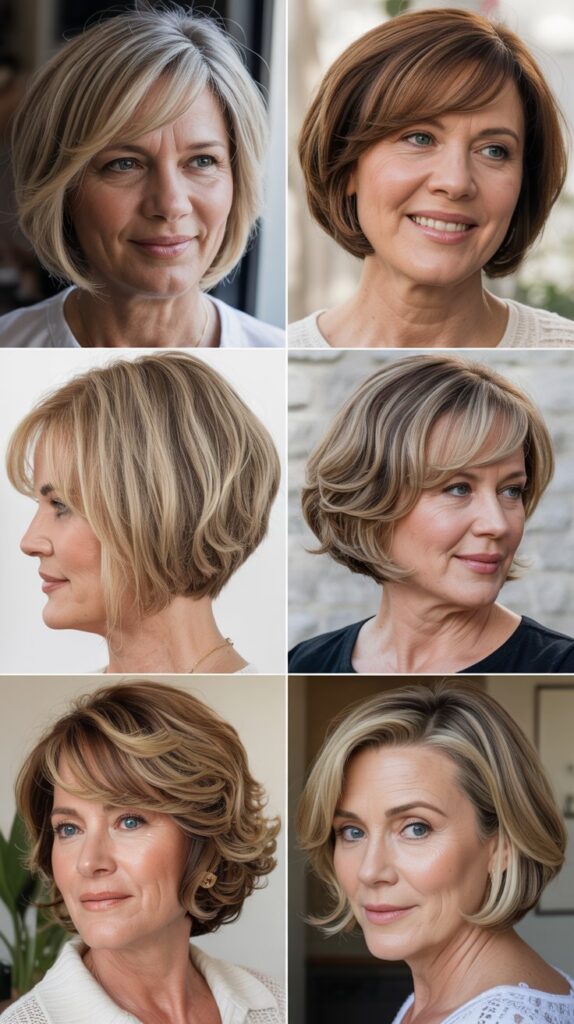 42 Soft and Elegant Bob Styles for Fine, Thin Hair After 50 36 Bob for Square Face Shape