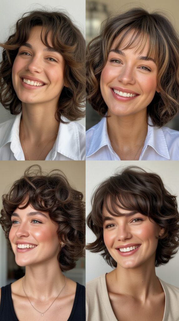 30 Stunning Medium Haircuts With Bangs for Thin Hair That Add Fullness 3 Shaggy Medium Cut with Wispy Bangs