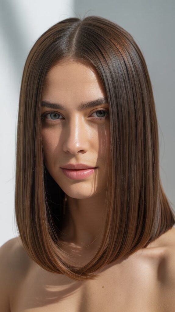  Sleek Middle Part