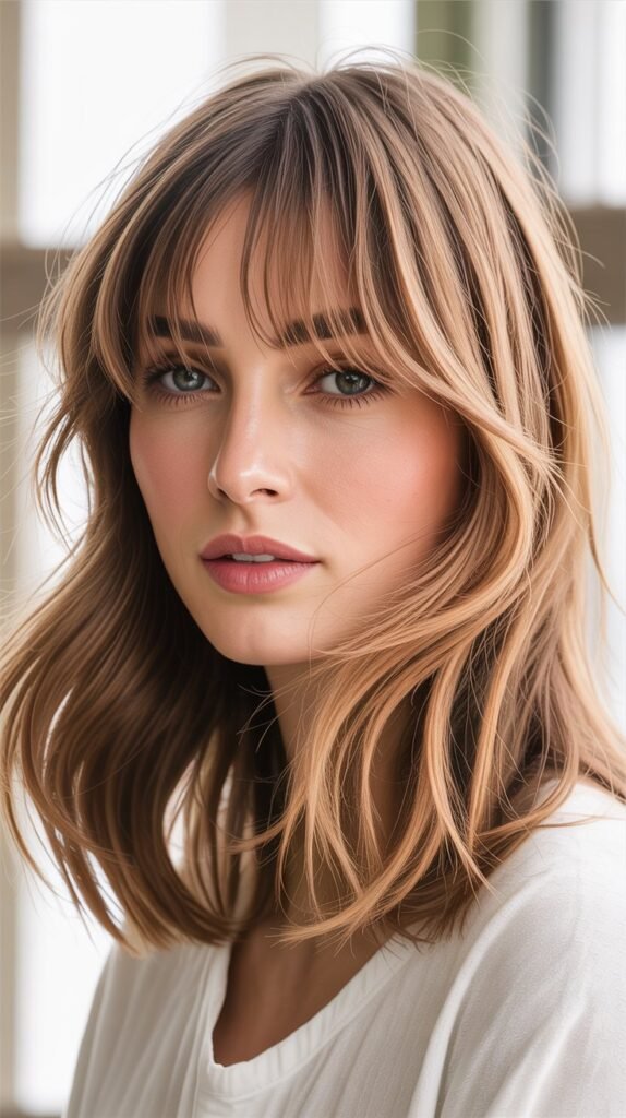 Wispy Curtain Bangs for Effortless Style