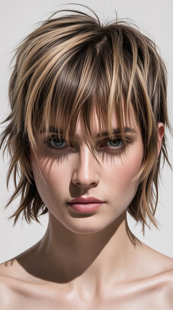 Choppy Textured Bangs for Edgy Appeal