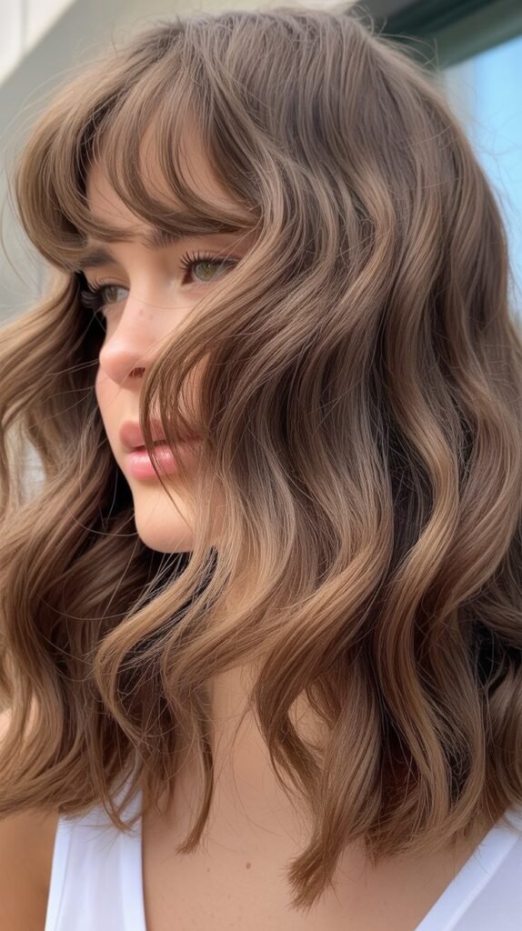 Natural Wavy Bangs for Effortless Texture