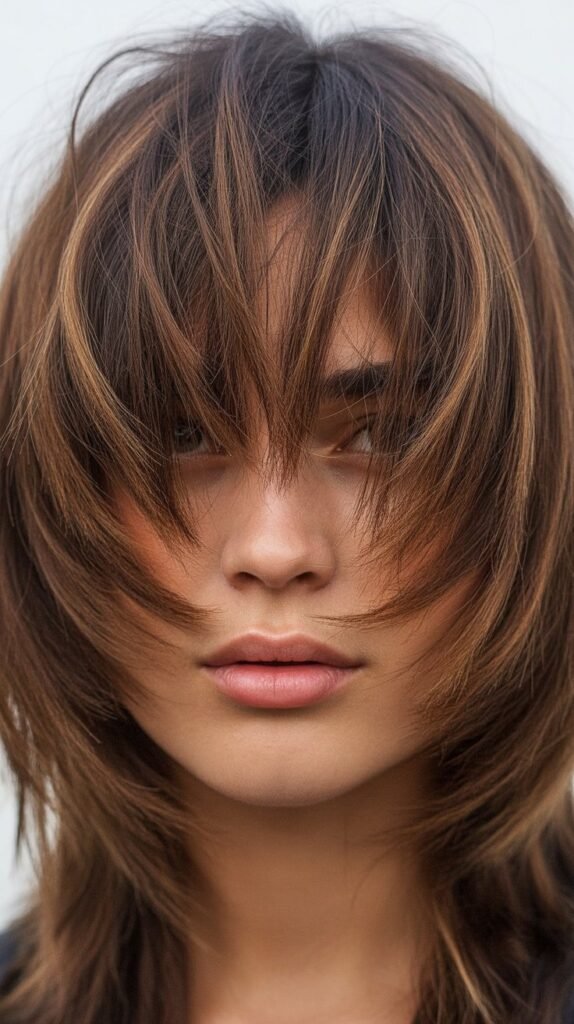  Shaggy Wolf Cut With Curtain Bangs