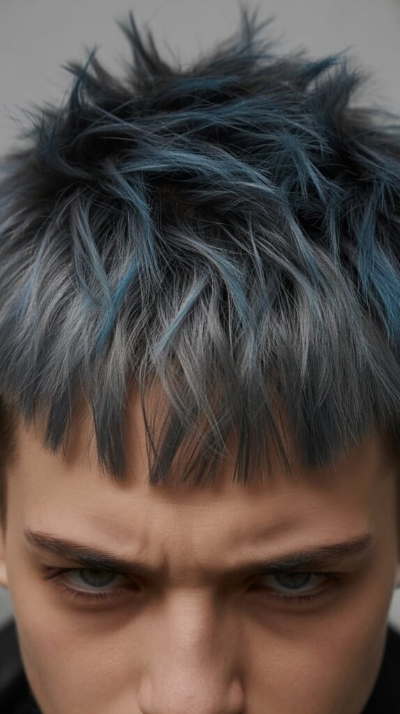  Punk-Inspired Spiky Shag With Micro Bangs