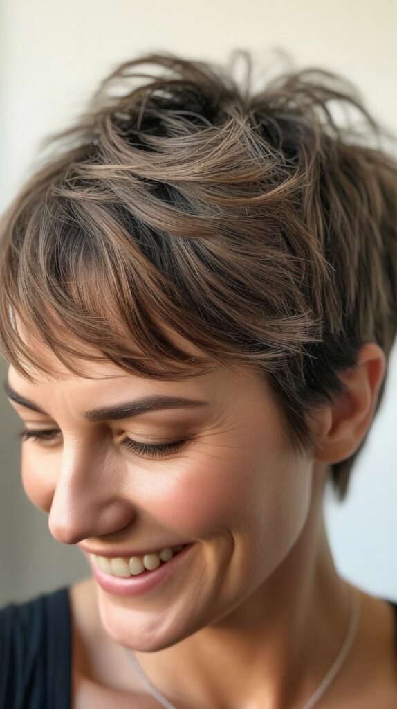  Messy Shaggy Pixie with Bedhead Texture