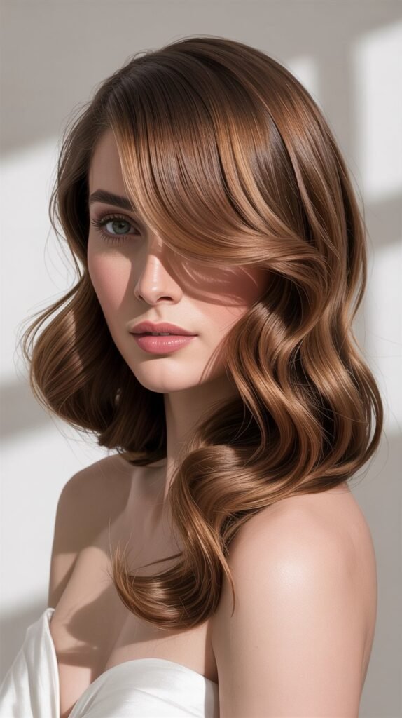 Side-Swept Bangs for Romantic Elegance