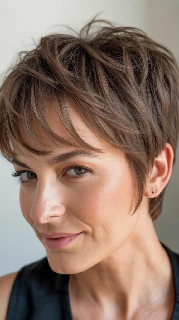 Feathered Pixie With Wispy Bangs