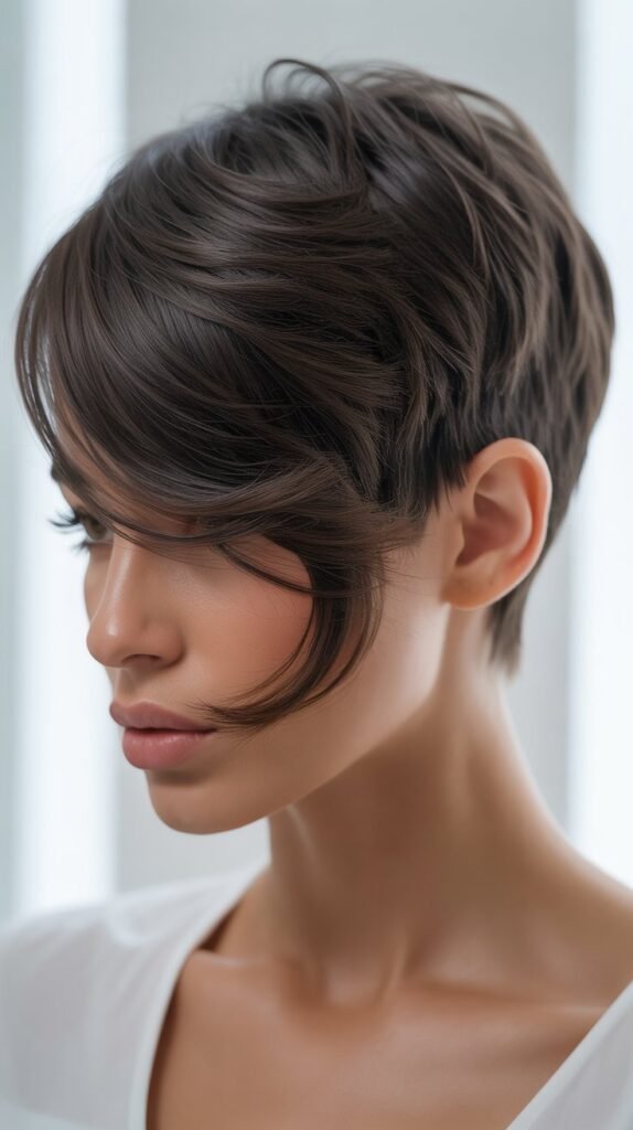 Pixie with Deep Side Part