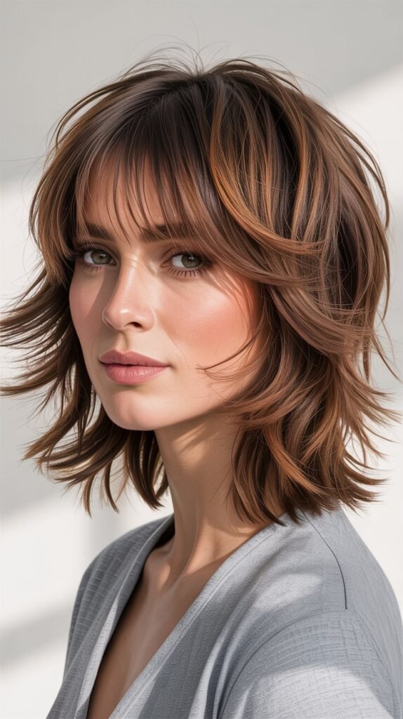 Shag with Soft Blended Bangs